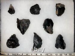 Lovely Set Of Large High Quality Early Archaic Obsidian Blade Cache Mammoth Lake