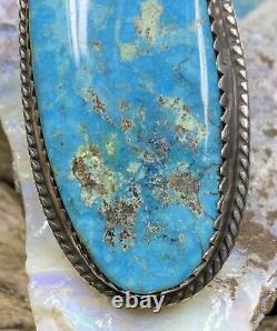 MASSIVE! Navajo Mark Chee Sterling Silver & Gem Blue Turquoise Ring, 30.4g