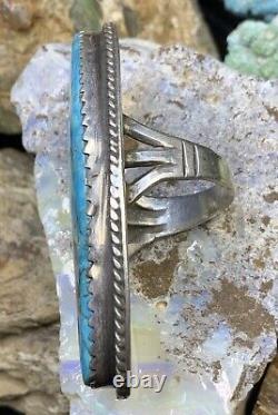 MASSIVE! Navajo Mark Chee Sterling Silver & Gem Blue Turquoise Ring, 30.4g