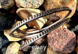 MEGA RARE EARLY COILED SILVER SNAKE bracelet TURQUOISE EYES hand-wrought Navajo