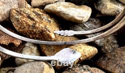 MEGA RARE EARLY COILED SILVER SNAKE bracelet TURQUOISE EYES hand-wrought Navajo