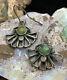 Museum Quality! Rare, 1910's Zuni Sterling Silver & Turquoise Filigree Earrings