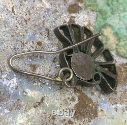 MUSEUM QUALITY! Rare, 1910's Zuni Sterling Silver & Turquoise Filigree Earrings