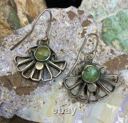 MUSEUM QUALITY! Rare, 1910's Zuni Sterling Silver & Turquoise Filigree Earrings