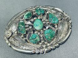 Mark Chee Early Hlmk Vintage Navajo Turquoise Sterling Silver Buckle