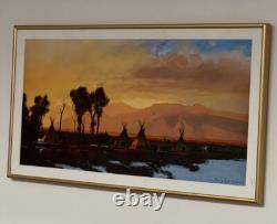 Michael B. Coleman Signed Early Snow Native American Camping Art 3/10