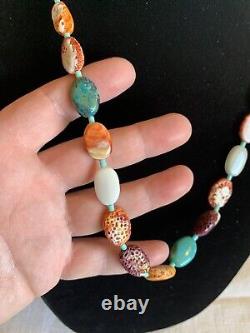 Multi-Stone Native American 23 Necklace, Spiny Oyster, Turquoise Heisi, Other