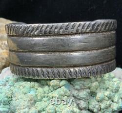 Museum Quality! Early, RARE 1920s Sterling Silver HANDMADE Cuff Bracelet