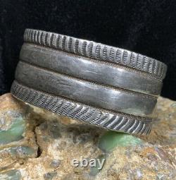 Museum Quality! Early, RARE 1920s Sterling Silver HANDMADE Cuff Bracelet