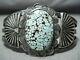 Museum Vintage Navajo Early #8 Turquoise Sterling Silver Bracelet