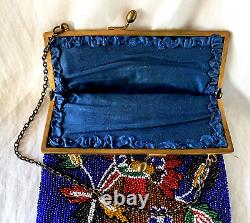 NATIVE American BEADED Woman's FLAT Bag PURSE. Possibly NEZ PERCE. Early 1900's