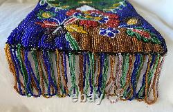 NATIVE American BEADED Woman's FLAT Bag PURSE. Possibly NEZ PERCE. Early 1900's
