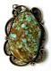 Navajo Early Gem Dyer Blue/ajax Turquoise Silver Chunky Pendant Native American