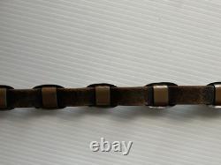 NAVAJO SECOND PHASE CONCHO BELT Early 1900's. 46 Leather COPPER SOLDERED