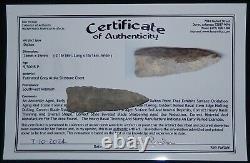 NICE EARLY ARCHAIC DALTON POINT with KEN PARTAIN COA FOR YOUR COLLECTION! C839