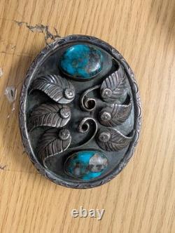 Native American Artist marked Wylie White Cloud belt buckle Early Career