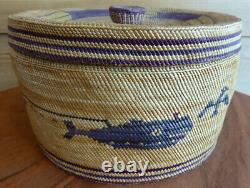 Native American Early 20th C. LARGE Basket Makah Nuu-chah-nulth Grass Basket