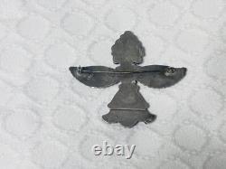Native American Early Vintage Zuni Bowman Paywa Sterling Knifewing Pin Brooch