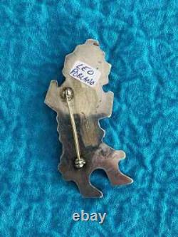 Native American Early Vintage Zuni Inlaid Sterling Zuni Rainbowman Pin Brooch