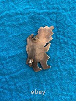 Native American Early Vintage Zuni Perfectly Inlaid Sterling Silver Rainbowman