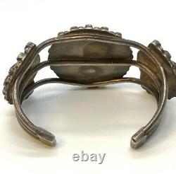 Native American Early Zuni Turgoise Cuff Bracelet Sterling Silver