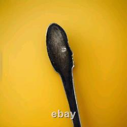 Native American Face Souvenir Spoon Navajo Old Pawn 1900 Coin/Ignot Silver Early