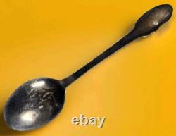 Native American Face Souvenir Spoon Navajo Old Pawn 1900 Coin/Ignot Silver Early