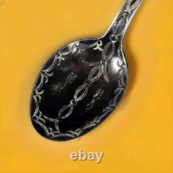 Native American Face Souvenir Spoon Navajo Old Pawn 1900 Coin/Ignot Silver Early
