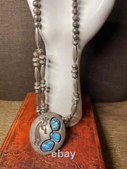 Native American HUGE! Rare Ceremonial Hopi Sterling Silver Necklace & Pendant