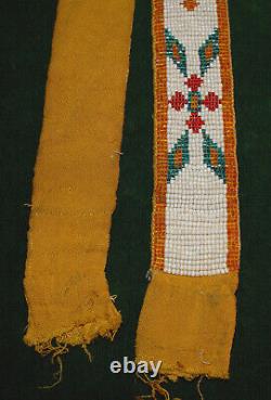 Native American Indian 19th early 20th Century Beaded Muslin Backed 30 Strip