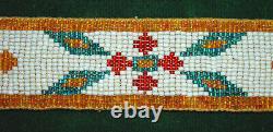 Native American Indian 19th early 20th Century Beaded Muslin Backed 30 Strip