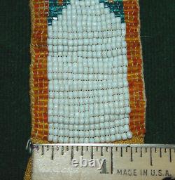 Native American Indian 19th early 20th Century Beaded Muslin Backed 30 Strip