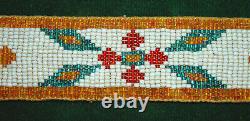 Native American Indian 19th early 20th Century Beaded Muslin Backed 30 Strip