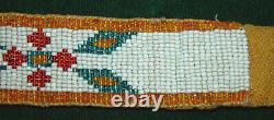 Native American Indian 19th early 20th Century Beaded Muslin Backed 30 Strip