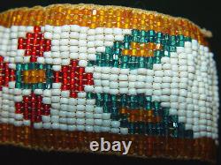 Native American Indian 19th early 20th Century Beaded Muslin Backed 30 Strip