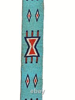 Native American Indian Beaded Belt Amazing Shape Late 1800's to Early 1900s