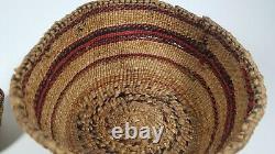 Native American Indian Hand Woven Basket Lot, Nootka & Other N. W. Tribes