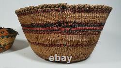 Native American Indian Hand Woven Basket Lot, Nootka & Other N. W. Tribes