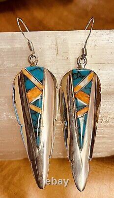 Native American Indian Jewelry Sterling Silver Southwest Arrowhead shaped Dangle