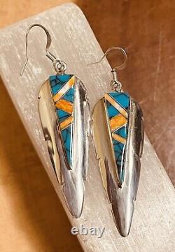 Native American Indian Jewelry Sterling Silver Southwest Arrowhead shaped Dangle