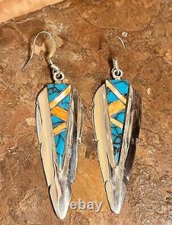 Native American Indian Jewelry Sterling Silver Southwest Arrowhead shaped Dangle