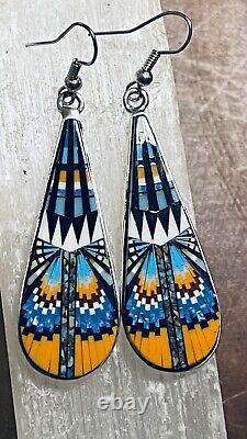 Native American Indian Jewelry Sterling Silver Southwest Arrowhead shaped Dangle