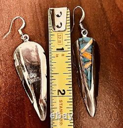 Native American Indian Jewelry Sterling Silver Southwest Arrowhead shaped Dangle