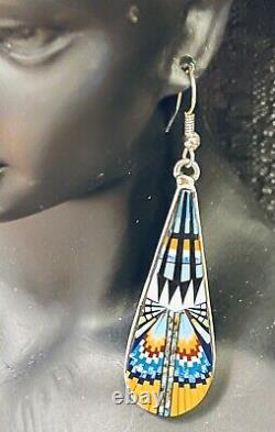 Native American Indian Jewelry Sterling Silver Southwest Arrowhead shaped Dangle