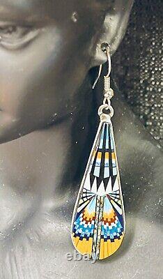 Native American Indian Jewelry Sterling Silver Southwest Arrowhead shaped Dangle