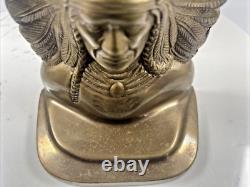 Native American Indian War Chief Bookends Antique Early 1900's Cast VTG