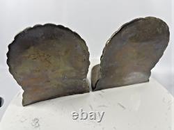 Native American Indian War Chief Bookends Antique Early 1900's Cast VTG