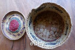 Native American Makah Basket Whirling Logs RARE Early 20th Century