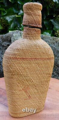 Native American Makah Wrapped Liquor Bottle Early 20th Century