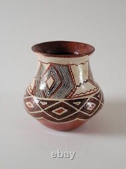 Native American Maricopa Poly Chrome Pottery Vessel Vase Early 20th C. FREE SHIP